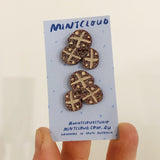 Mintcloud Easter Earrings - Hot Cross Buns