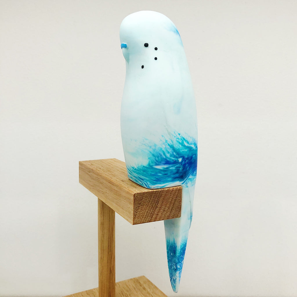 Pete Cromer Handmade Resin Budgie, sold at Have You Met Charlie?, a unique gift store in Adelaide, South Australia.