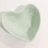 Pistachio pastel porcelain heart dish by louise m studio from have you met charlie a gift shop with unique handmade australian gifts in adelaide south australia