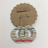 coloured stripe cut out circle hoop earrings by dear mabel handmade from have you met charlie a gift shop with Australian unique handmade gifts in Adelaide South Australia
