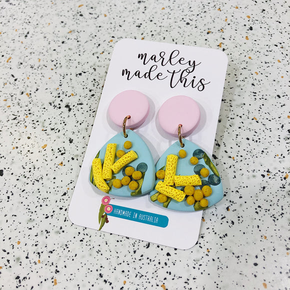 pink native flora polymer clay earrings by marley made this from have you met charlie a gift shop with unique handmade australian gifts in adelaide south australia