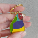 Patch Press Rainbow Finch keychains from Have You Met Charlie? a gift shop with unique Australian handmade gifts in Adelaide, South Australia.