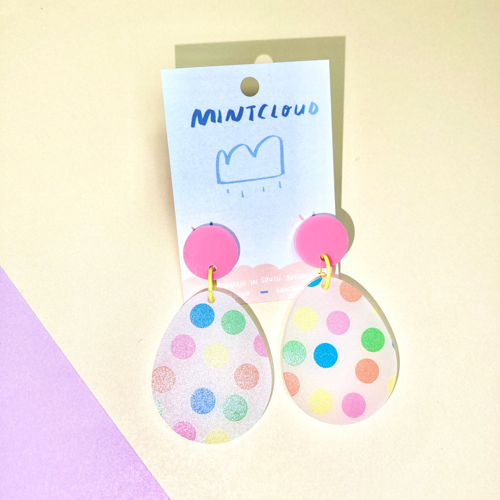 Mintcloud Earrings - Spotty Easter Eggs from have you met charlie a gift shop in Adelaide south Australian with unique handmade gifts