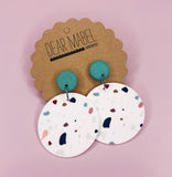 Dear Mabel Handmade Dangles - Large Disk with Stud Top