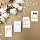 various brass wood arch earrings by linda marek from have you met charlie a gift shop with Australian unique handmade gifts in Adelaide South Australia