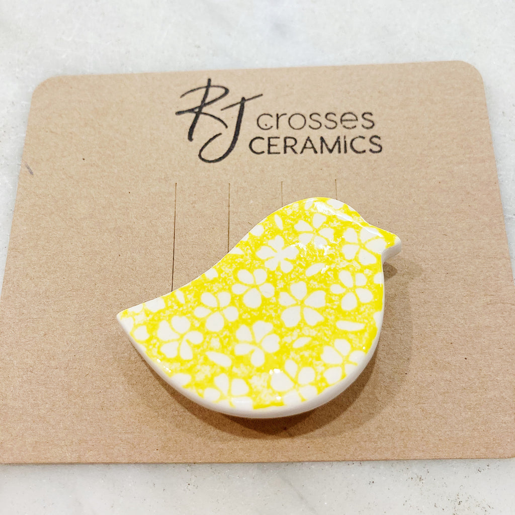 RJ Crosses Ceramic Brooch - Birds, sold at Have You Met Charlie?, a unique gift store in Adelaide, South Australia.