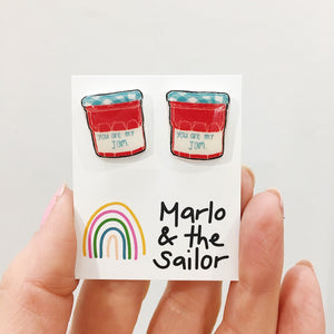 jam nutella and sriracha stud earrings by marlo & the sailor from have you met charlie a gift shop with unique handmade australian gifts in adelaide south australia