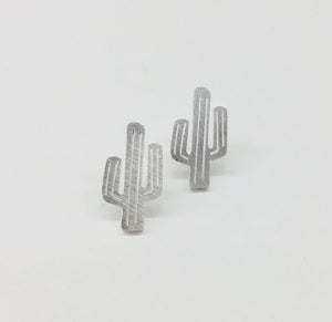 simple stainless steel cactus earrings from have you met charlie a unique gift shop in adelaide south australia