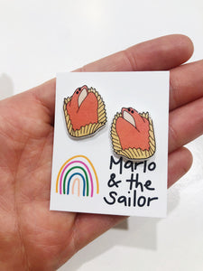 Marlo & The Sailor Frog Cake Studs made in Australia and sold at Have You Met Charlie Adelaide