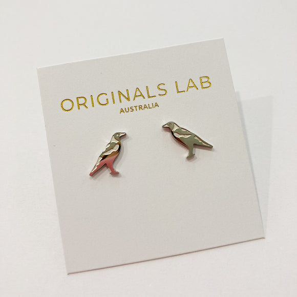 Originals Lab Earrings  Silver Magpie stud from have you met charlie a gift shop with Australian unique handmade gifts in Adelaide South Australia