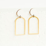white brass wood arch earrings by linda marek from have you met charlie a gift shop with Australian unique handmade gifts in Adelaide South Australia
