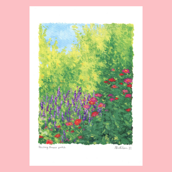 Lauren Kathleen - A4 Art Print - Fleeting Flower Patch sold at Have You Met Charlie? a unique gift shop in Adelaide, South Australia