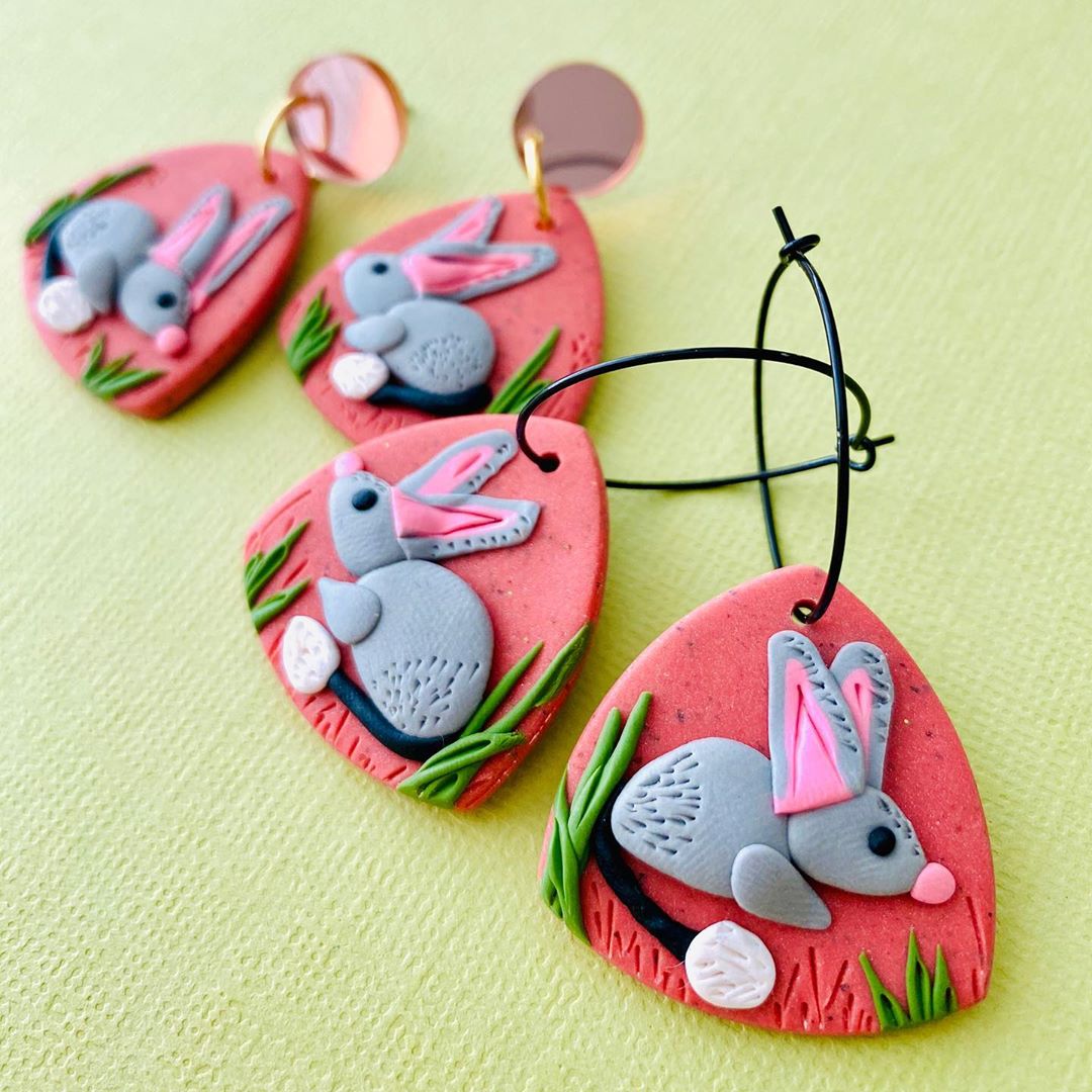 Polymer clay store easter earrings