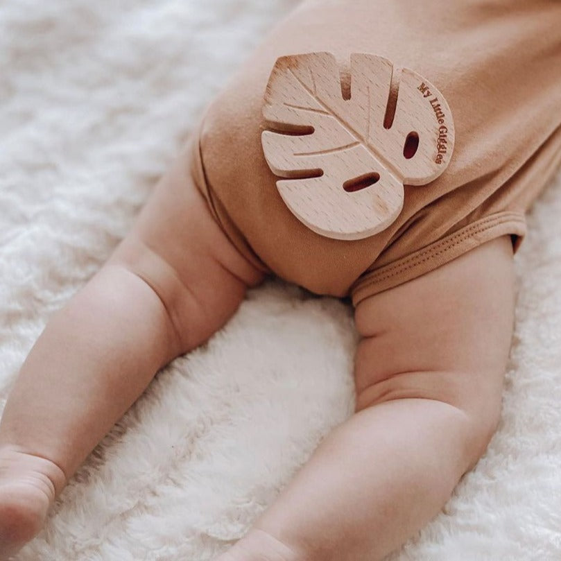 My Little Giggles - Monstera Leaf Teether from have you met charlie a gift shop with Australian unique handmade gifts in Adelaide South Australia