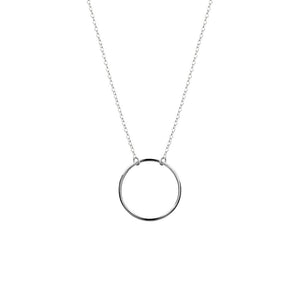 a simple sterling silver rose gold or gold necklace with 2cm open circle pendant from have you met charlie in adelaide south australia gift shop