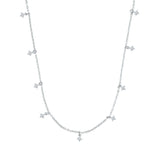 Sterling Silver Necklace - CZ Diamond Charm