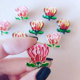 Patch Press enamel pin - waratah. Sold at Have You Met Charlie?, a unique handmade gift shop in Adelaide, South Australia.