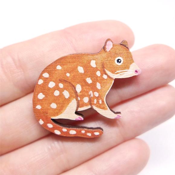 Pixie Nut & Co Pin - Quoll from have you met charlie a gift shop with Australian unique handmade gifts in Adelaide South Australia