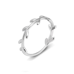 Sterling Silver Stacker Ring - Leaf