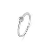Sterling Silver Stacker Ring - Cubic Zirconia Setting*