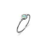 Sterling Silver Stacker Ring - Light Blue Opalite