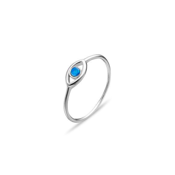 Sterling Silver Stacker Ring  - Opal Eye