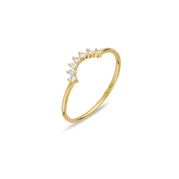 Sterling Silver Stacker Ring - CZ Arch