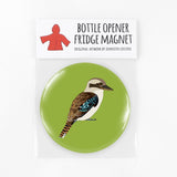 Kookaburra red parka bottle opener magnets from have you met charlie a gift shop with handmade australian gifts in adelaide south australia