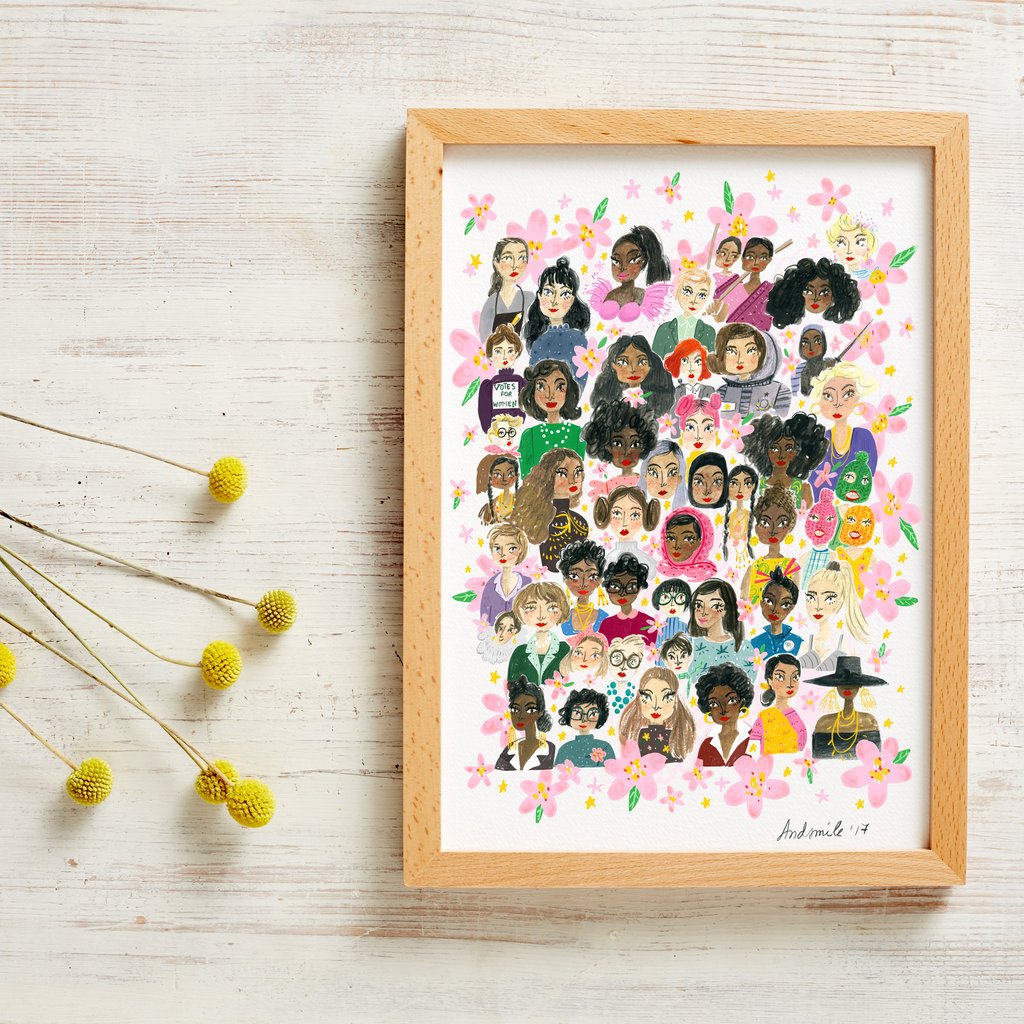 girl power art print by viktorija illustration from have you met charlie a gift shop with unique handmade australian gifts in adelaide south australia