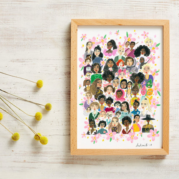 girl power art print by viktorija illustration from have you met charlie a gift shop with unique handmade australian gifts in adelaide south australia