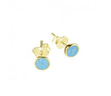 Simple Gold Plated Sterling Silver studs with gorgeous opalite (opal-look) setting fom Have You Met Charlie? a unique gift shop in Adelaide, South Australia