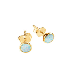 Sterling Silver Studs - Gold Opalite Studs. Sold at Have You Met Charlie?, a unique gift shop located in Adelaide, South Australia.