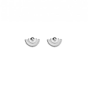 Simple Sterling Silver half shell studs with delicate fanned detail. Also available in Rose Gold and Gold plated Sterling silver from have you met charlie unique gift shop in adelaide south australia