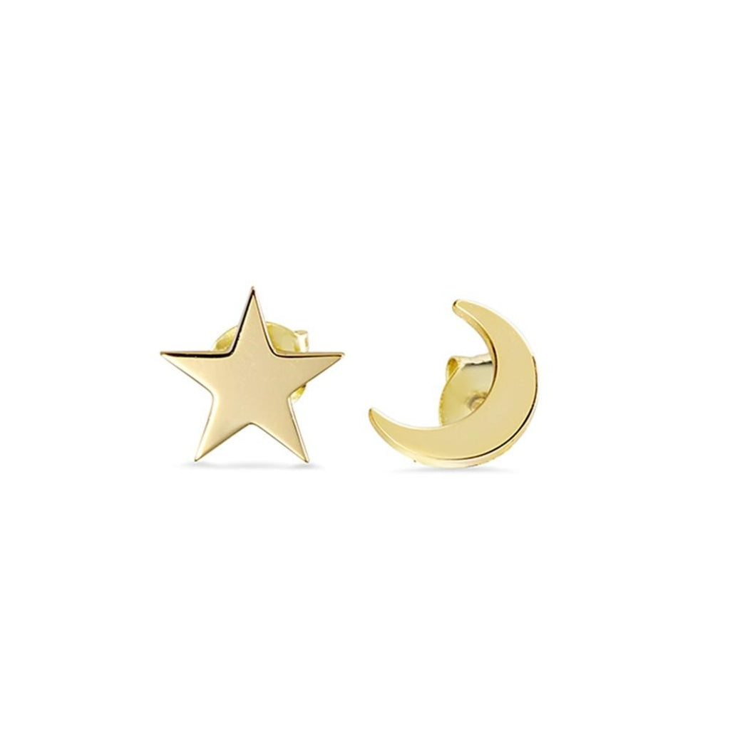 Sterling Silver Stud - Moon & Star from have you met charlie a gift shop in Adelaide south Australian with unique handmade gifts