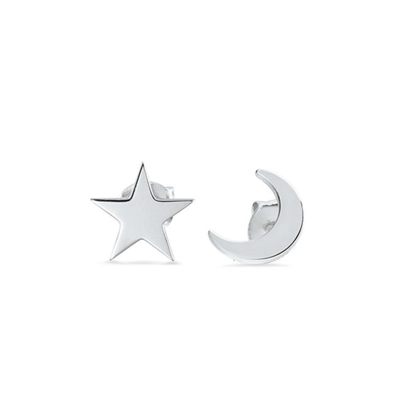 Sterling Silver Stud - Moon & Star from have you met charlie a gift shop in Adelaide south Australian with unique handmade gifts
