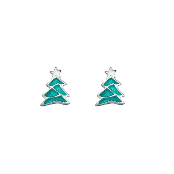 Sterling Silver christmas tree studs from have you met charlie a unique and quirky gift shop in adelaide south australia