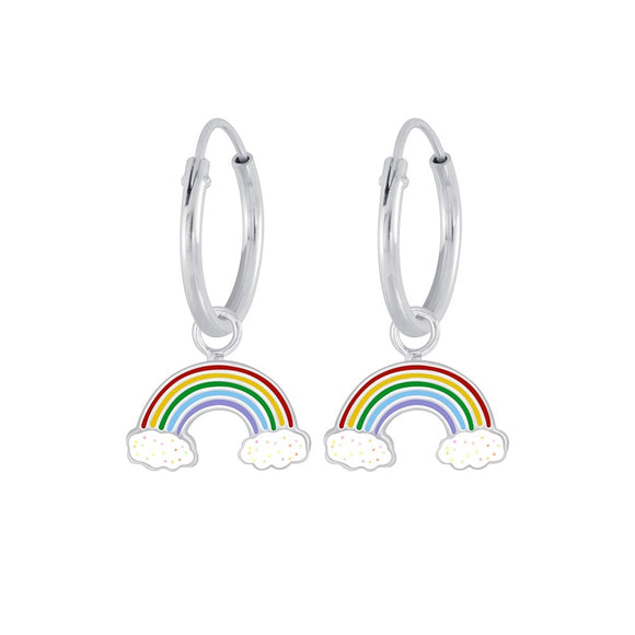 Sterling Silver Earrings - Rainbow Hoop