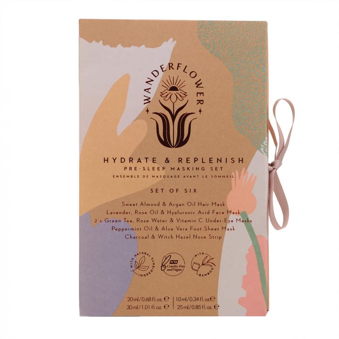 Wanderflower - Hydrate & Replenish Sheet Mask Set. Sold at Have You Met Charlie?, a unique giftshop located in Adelaide and Brighton, South Australia.